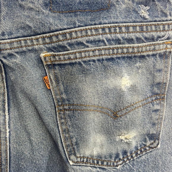 Vintage Orange tab Levi’s Mens size 38x32 distressed medium wash - Picture 3 of 5
